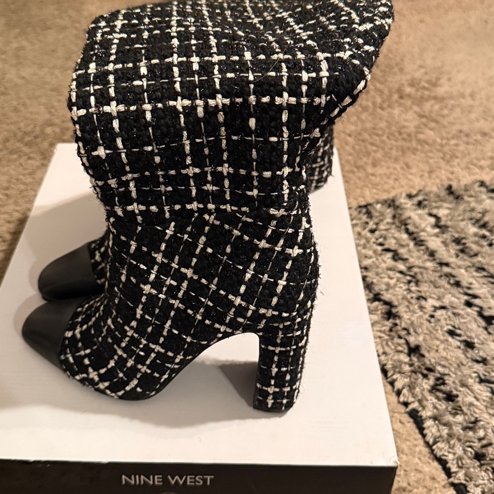 Steve Madden  Tweed Checkered Ankle Boots